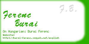 ferenc burai business card